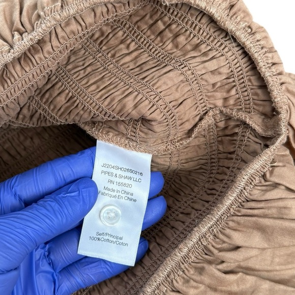 Veronica Beard Kelsey button down smocked dress Size 14, camel brown - Picture 11 of 15